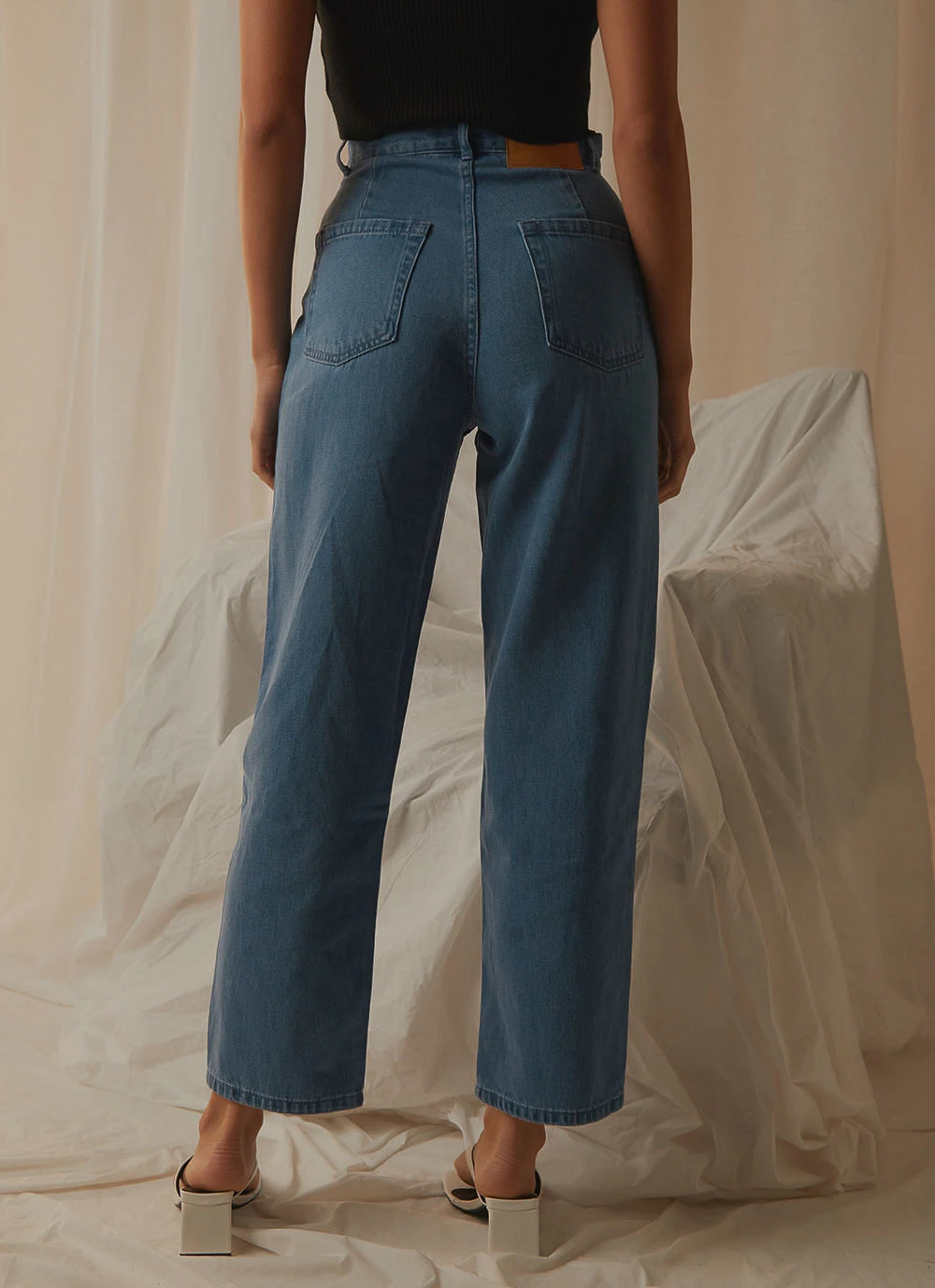 Afends Shelby Hemp Denim High Waist Wide Leg Jean - Classic Blue Afends Shelby Hemp Denim High Waist Wide Leg Jean - Classic Blue
