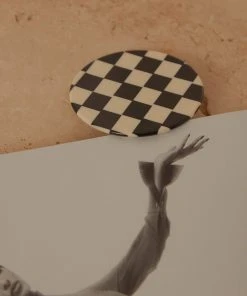 Peppermayo Irina Mini Hand Mirror - Black And White Check