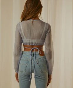 Peppermayo Exclusive New & Most Loved Pietra Sheer Crop - Sky 11 Peppermayo Exclusive New & Most Loved Pietra Sheer Crop - Sky