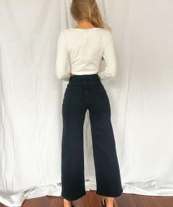 Abrand A Street Aline Crop Jeans - Dead Of Night New & Most Loved