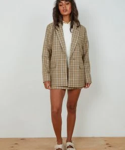 4th & Reckless Chance Blazer - Beige Check