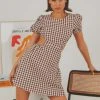 Peppermayo Exclusive Anglais Mini Dress - Choc Brown Gingham 2 Peppermayo Exclusive Anglais Mini Dress - Choc Brown Gingham