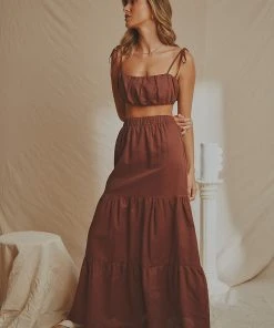 National Breast Cancer Foundation X Peppermayo New & Most Loved Aperol Hour Linen Maxi Skirt - Choc Brown 10 National Breast Cancer Foundation X Peppermayo New & Most Loved Aperol Hour Linen Maxi Skirt - Choc Brown