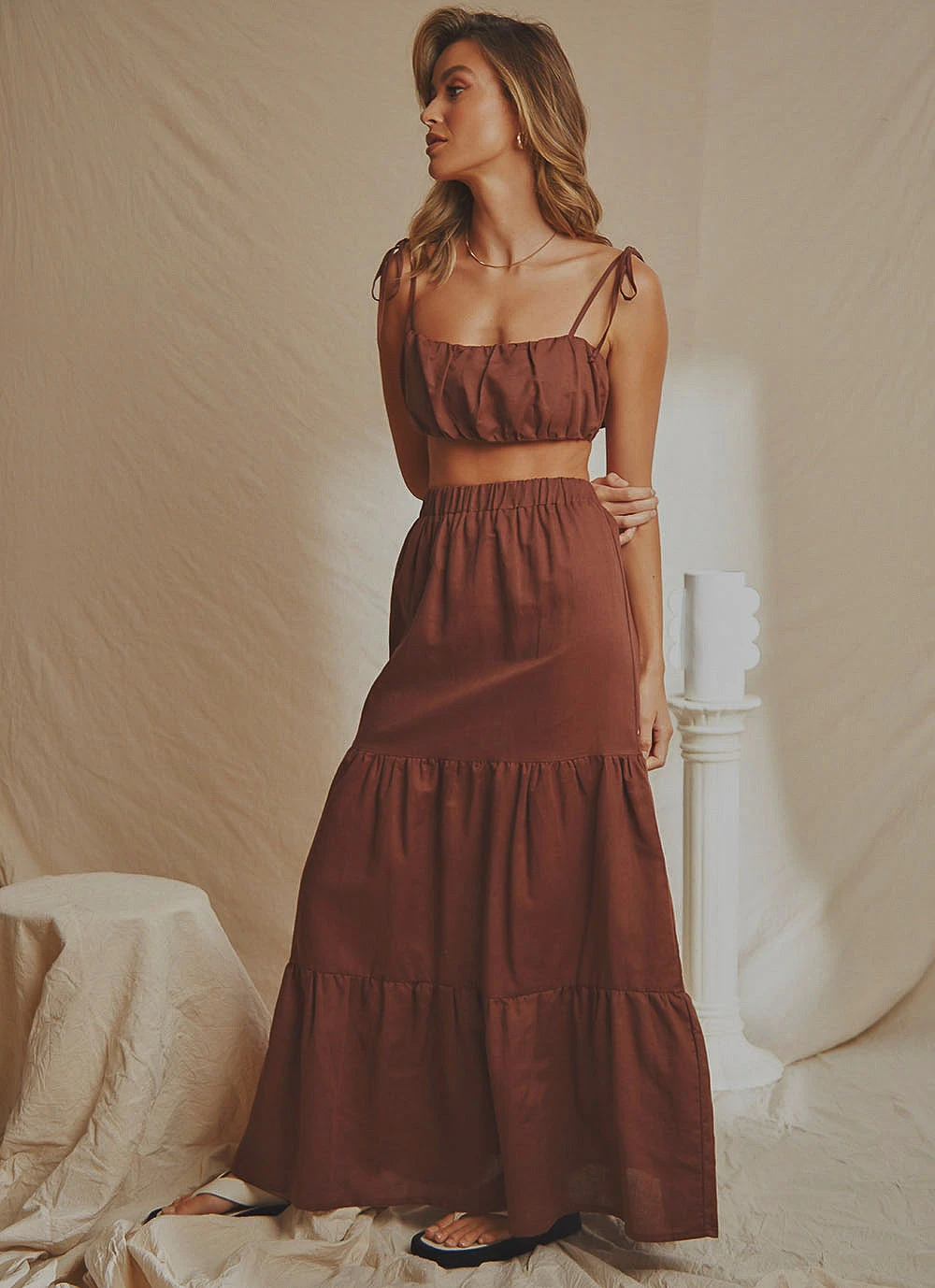 National Breast Cancer Foundation X Peppermayo New & Most Loved Aperol Hour Linen Maxi Skirt - Choc Brown 6 National Breast Cancer Foundation X Peppermayo New & Most Loved Aperol Hour Linen Maxi Skirt - Choc Brown
