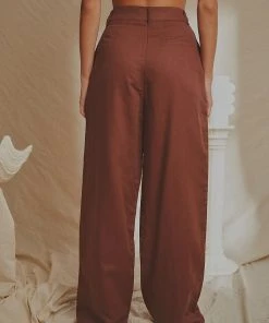 National Breast Cancer Foundation X Peppermayo Valencia Linen Pants - Choc Brown