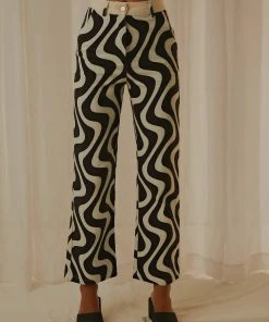 Peppermayo Exclusive Ma Belle Pants - Monochrome Wave New & Most Loved