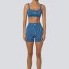 LaHana Swim Fleur Biker Short - Blue Zebra 2 LaHana Swim Fleur Biker Short - Blue Zebra