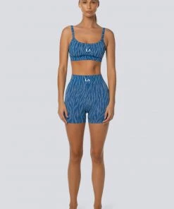 LaHana Swim Fleur Biker Short - Blue Zebra
