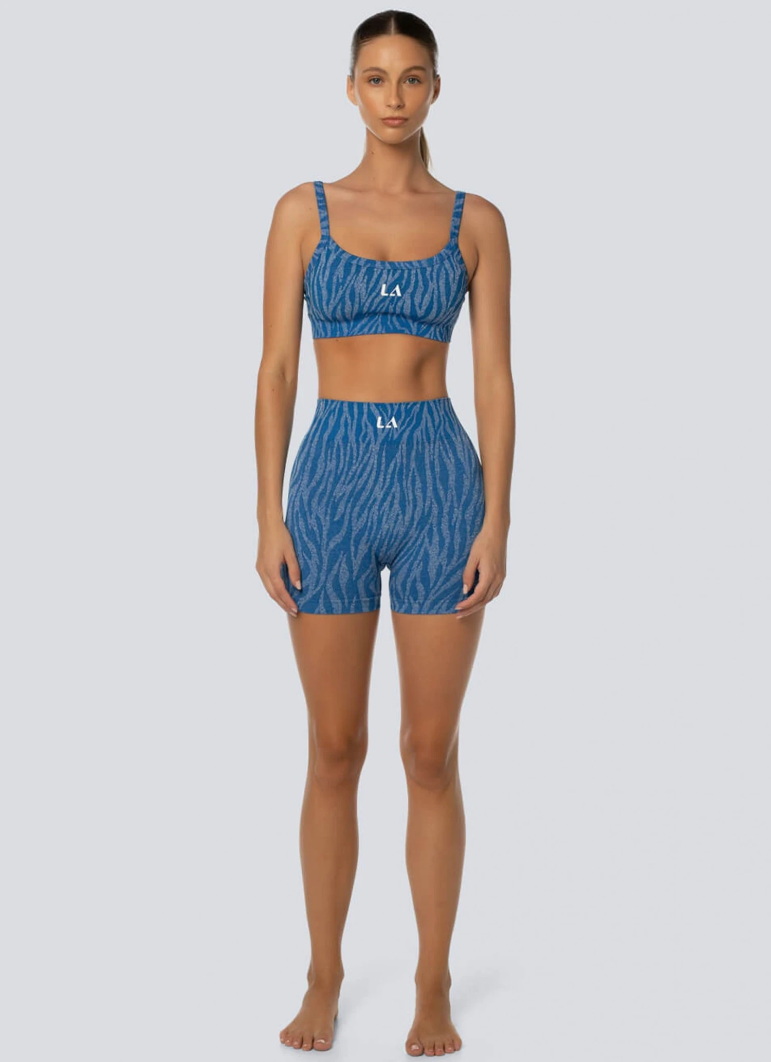 LaHana Swim Fleur Biker Short - Blue Zebra LaHana Swim Fleur Biker Short - Blue Zebra