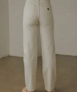 Abrand New & Most Loved A 94' High Straight Jean - Stone White
