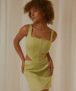 Peppermayo Exclusive Hollywood Darling Bustier Top - Pistachio