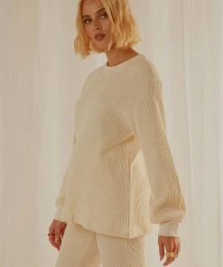 Peppermayo Exclusive New & Most Loved Kallie Waffle Top - Latte