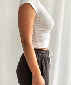 Nude Lucy New Tops Charlie Rib Tee - White 10 Nude Lucy New Tops Charlie Rib Tee - White