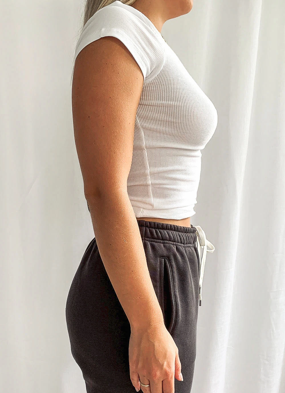 Nude Lucy New Tops Charlie Rib Tee - White 6 Nude Lucy New Tops Charlie Rib Tee - White