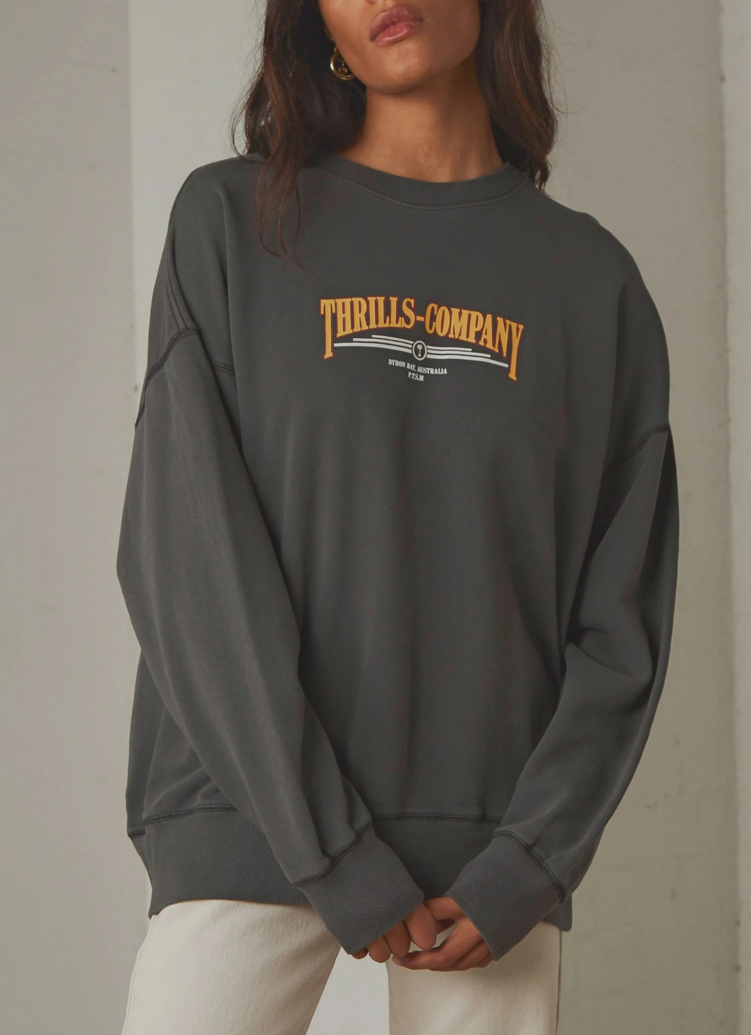 Thrills Underline Slouch Crew - Merch Black 3 Thrills Underline Slouch Crew - Merch Black