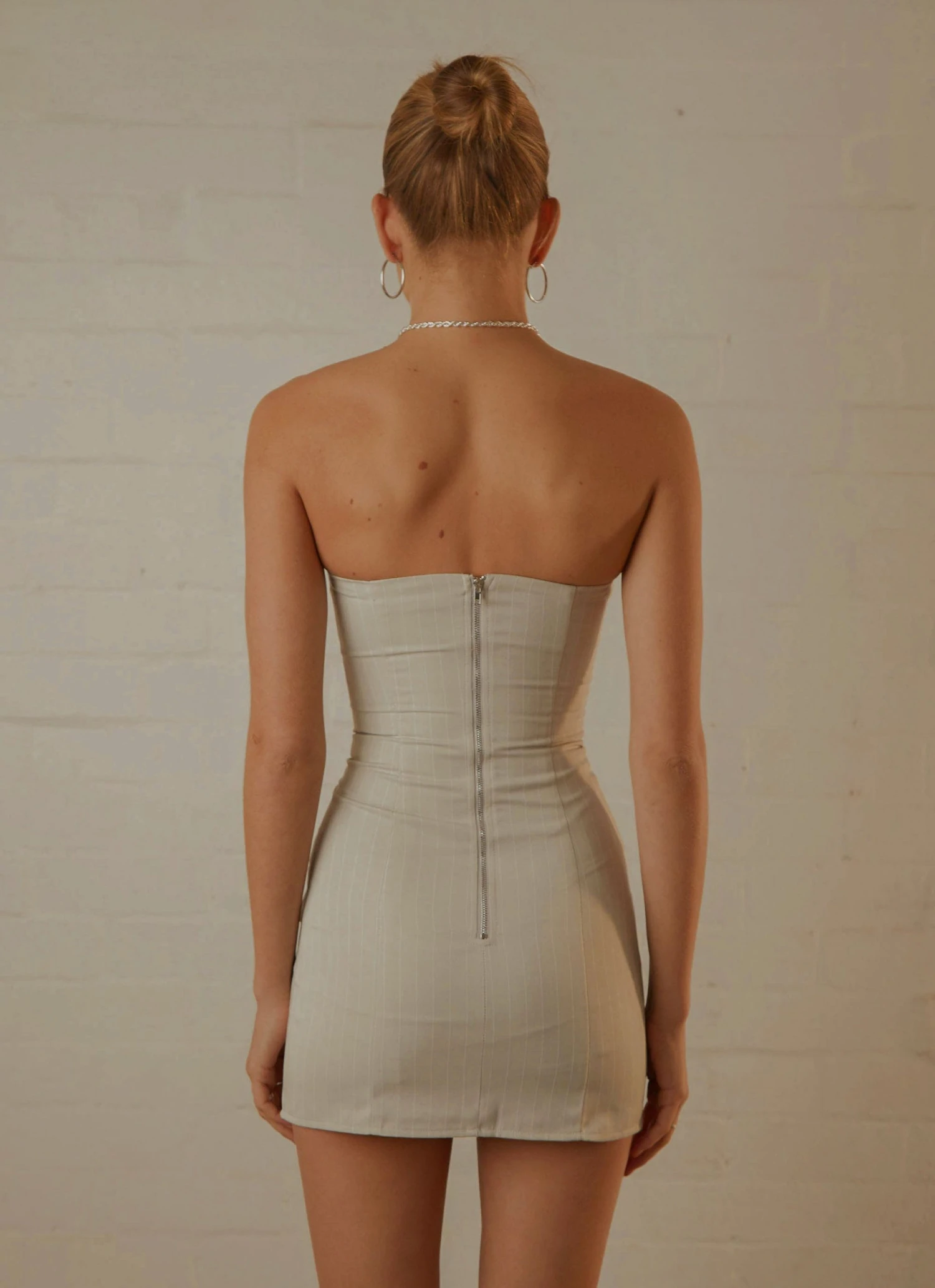 Peppermayo Exclusive Mia Tube Dress - Stone Pinstripe New & Most Loved Peppermayo Exclusive Mia Tube Dress - Stone Pinstripe New & Most Loved