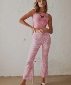 Peppermayo Diva Girl Check Pants - Pink