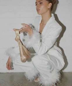 Peppermayo Exclusive New & Most Loved Shake It Off Feather Blazer - Snow - Pre-Order