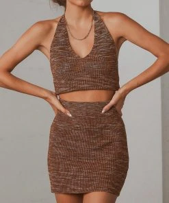 Peppermayo Paros Knit Skirt - Choc Brown