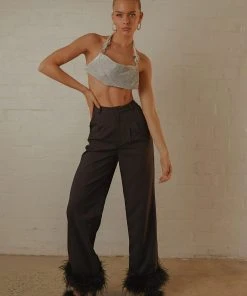 Peppermayo Exclusive Shake It Off Feather Pants - Night New & Most Loved