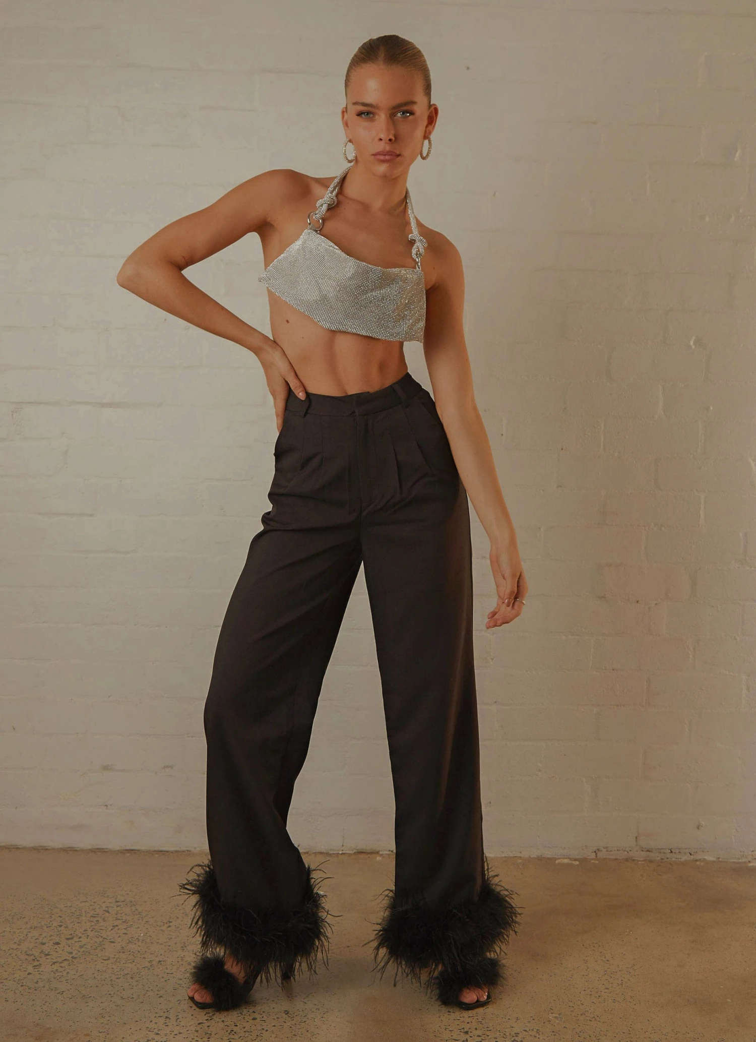 Peppermayo Exclusive Shake It Off Feather Pants - Night New & Most Loved 4 Peppermayo Exclusive Shake It Off Feather Pants - Night New & Most Loved