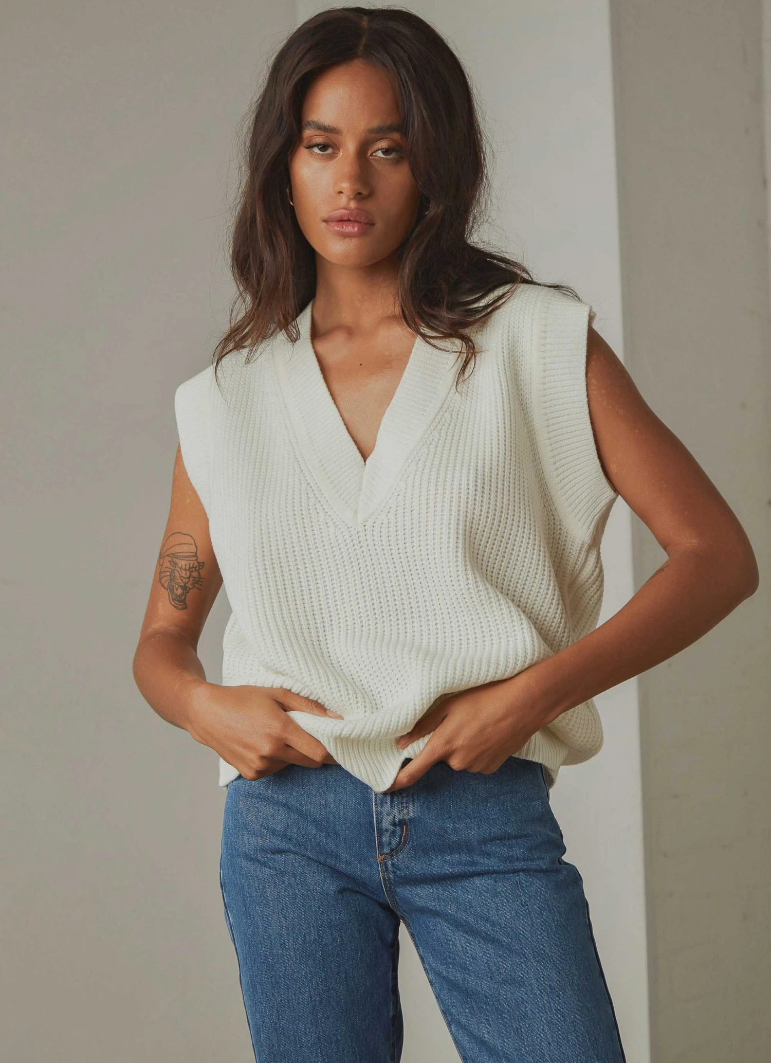 Peppermayo Everything About You Knit Vest - White 3 Peppermayo Everything About You Knit Vest - White