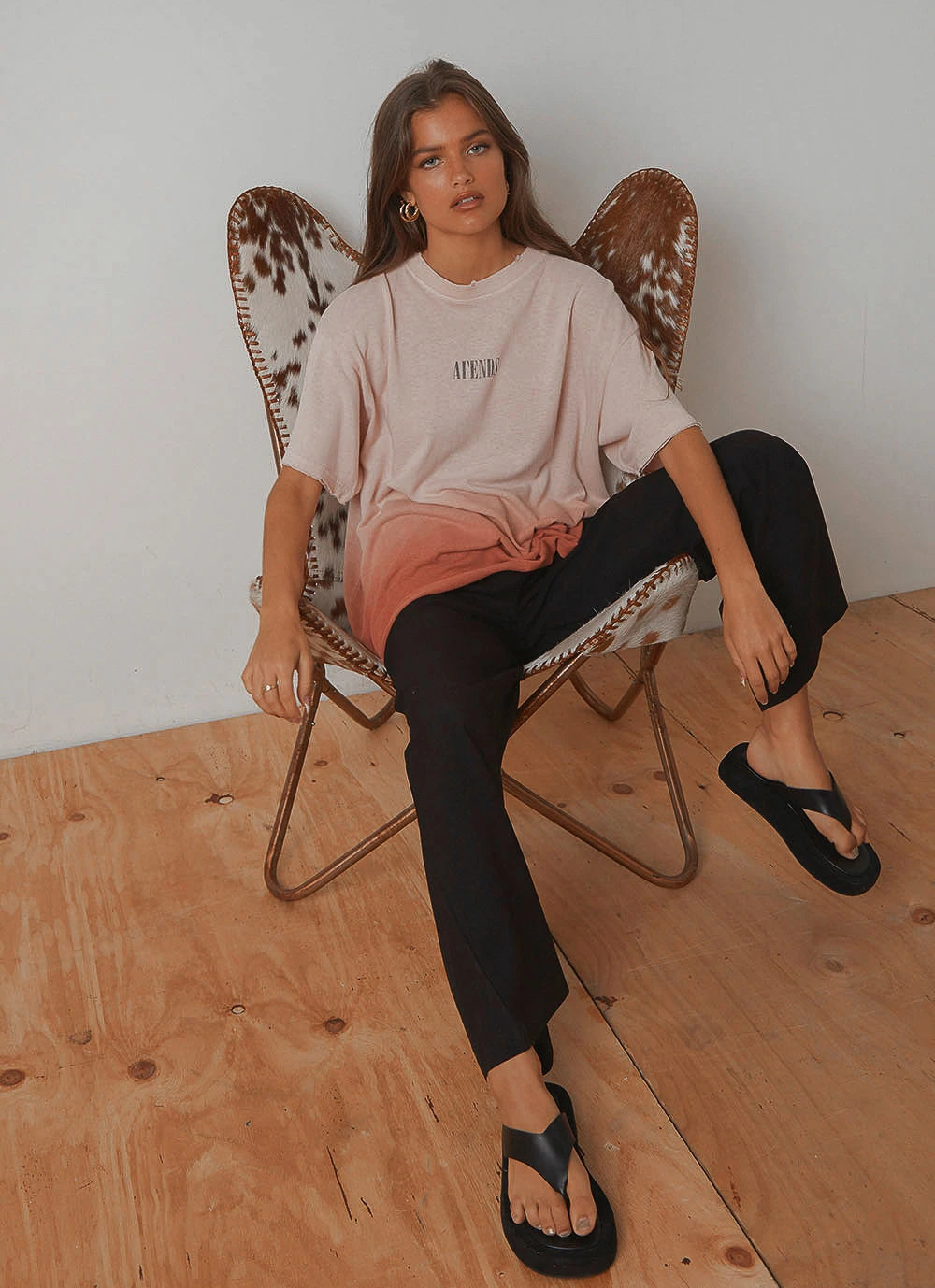 Afends Courtney Love Hemp Oversized Tee - Ash Pink Dip Dye Afends Courtney Love Hemp Oversized Tee - Ash Pink Dip Dye