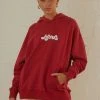 Afends New & Most Loved Grow Some Hemp Oversized Hood - Deep Red