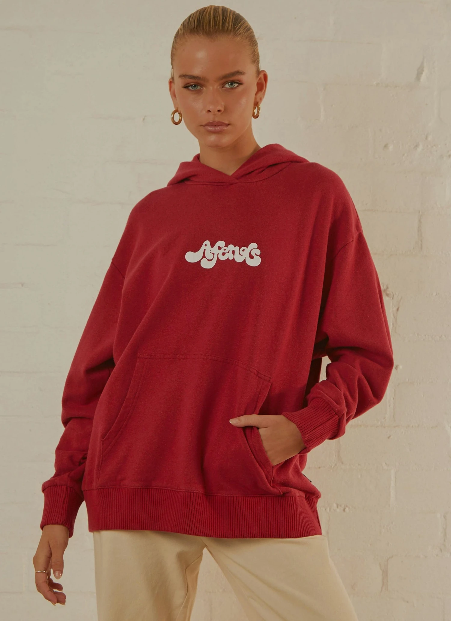 Afends New & Most Loved Grow Some Hemp Oversized Hood - Deep Red 3 Afends New & Most Loved Grow Some Hemp Oversized Hood - Deep Red