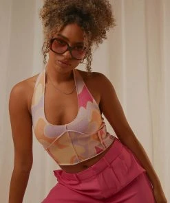 Peppermayo Exclusive Thrill Bound Overlock Crop - Psychedelic