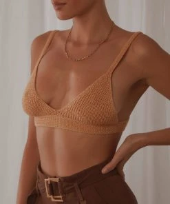 Peppermayo New & Most Loved Golden Light Knit Crop - Tan