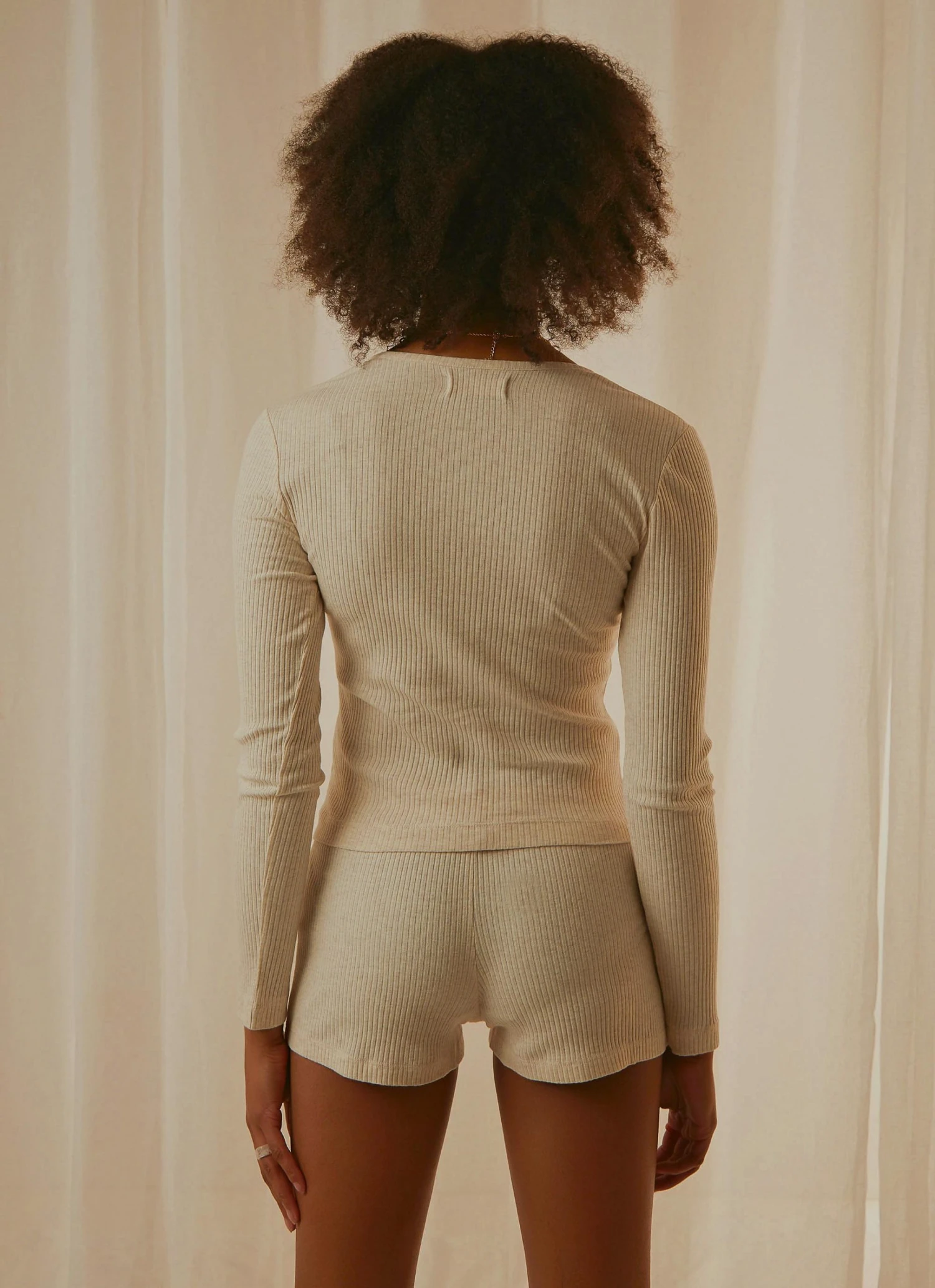 Nude Lucy Nude Ribbed Lounge LS Tee - Cream Marle New & Most Loved 7 Nude Lucy Nude Ribbed Lounge LS Tee - Cream Marle New & Most Loved