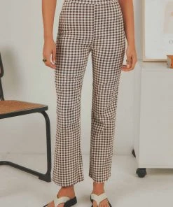 Peppermayo Exclusive Palmero Pants - Choc Brown Gingham