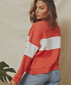 Rolla's Logo Split Sweater - Faded Red 13 Rolla's Logo Split Sweater - Faded Red