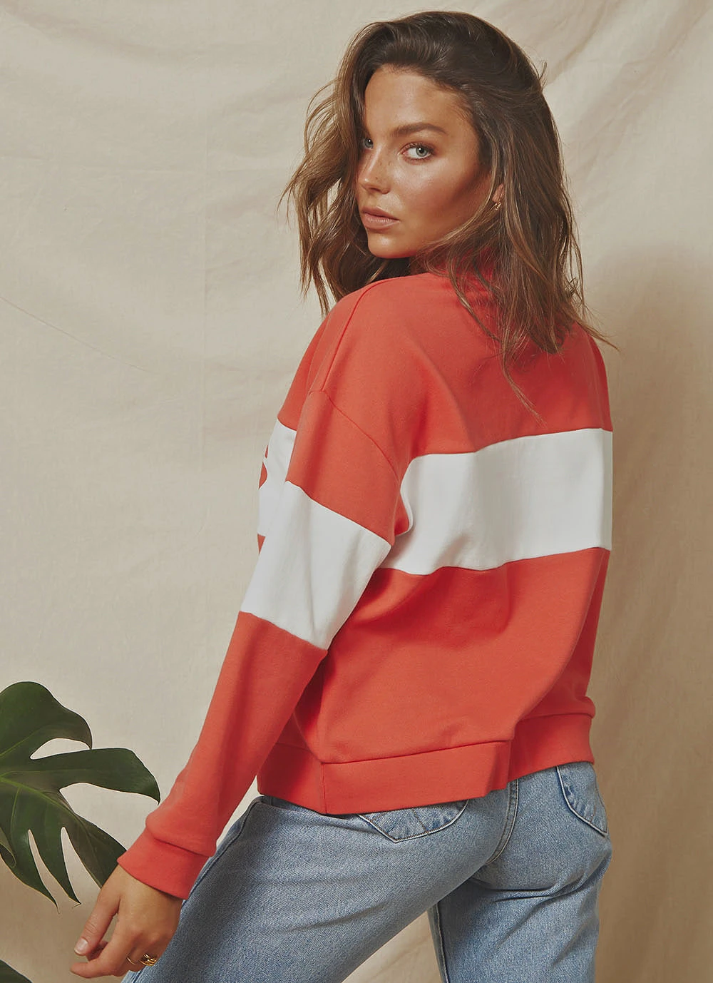 Rolla's Logo Split Sweater - Faded Red 8 Rolla's Logo Split Sweater - Faded Red