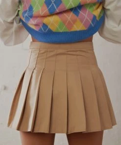 Peppermayo Her Game Pleated Mini Skirt - Beige 11 Peppermayo Her Game Pleated Mini Skirt - Beige