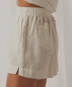 Nude Lucy New Bottoms Nude Linen Lounge Short - White 11 Nude Lucy New Bottoms Nude Linen Lounge Short - White