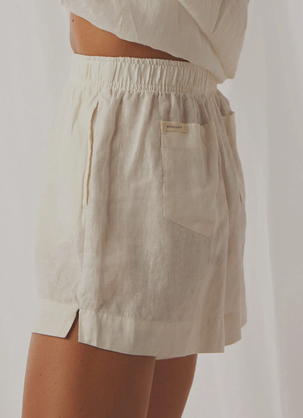 Nude Lucy New Bottoms Nude Linen Lounge Short - White 7 Nude Lucy New Bottoms Nude Linen Lounge Short - White