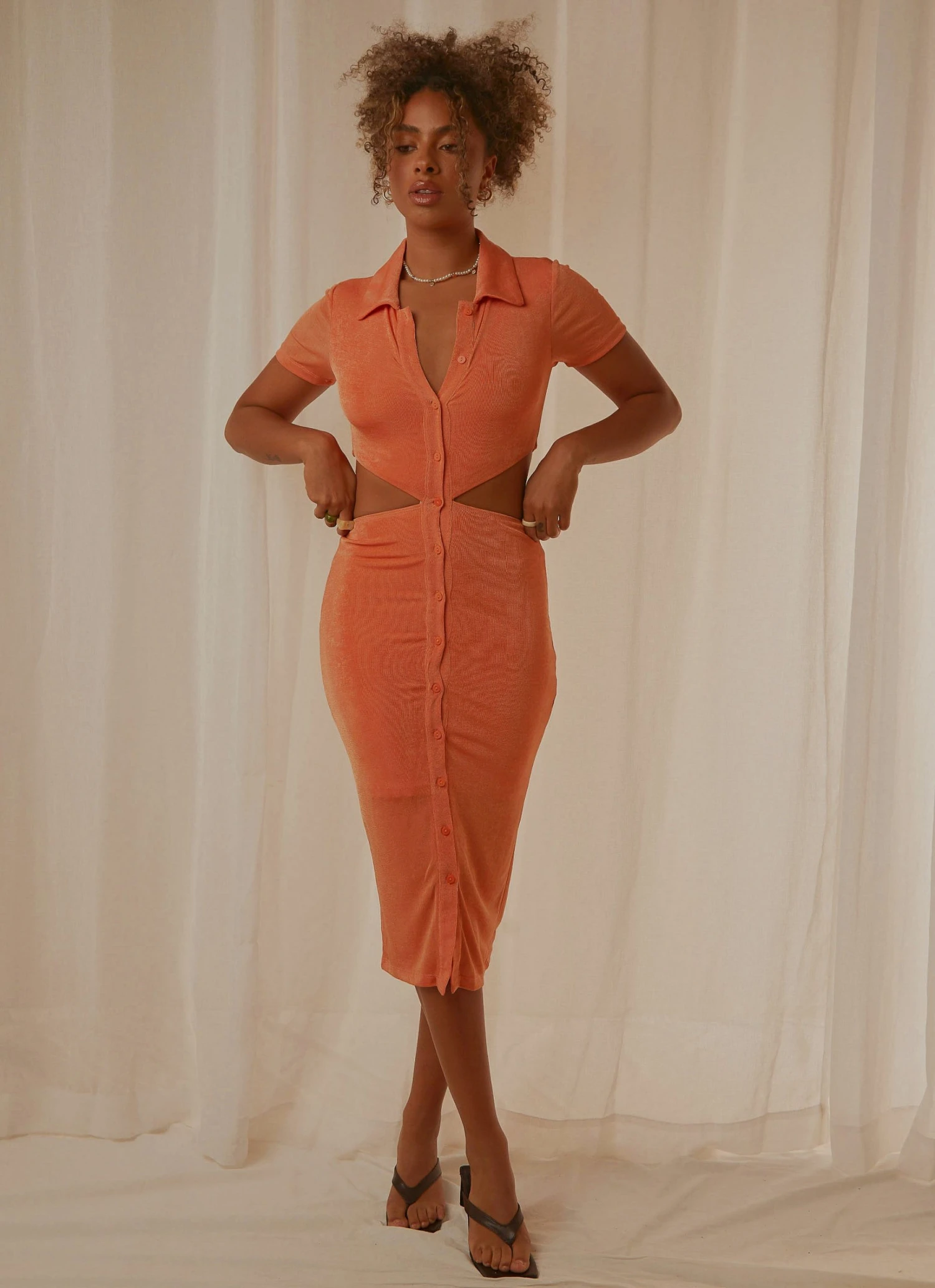 Peppermayo Rodeo Drive Midi Dress - Orange Peppermayo Rodeo Drive Midi Dress - Orange