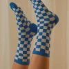 Peppermayo New & Most Loved World Revolves Socks - Cobalt Check