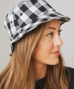 Afends New & Most Loved Gingham Bucket Hat - Black/ White
