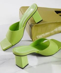 Cult Avenue New & Most Loved Dixie Mule Heel - Lime Green