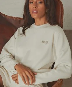 Thrills Ops Organic Cotton Crew - Heritage White New & Most Loved 8 Thrills Ops Organic Cotton Crew - Heritage White New & Most Loved