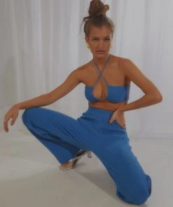 Peppermayo Exclusive Love Games Knit Crop - Cobalt