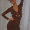 Peppermayo Exclusive New & Most Loved Corsa Mini Dress - Choc Brown 2 Peppermayo Exclusive New & Most Loved Corsa Mini Dress - Choc Brown