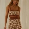 Peppermayo Exclusive Remix It Knit Crop - Choc Check New & Most Loved 1 Peppermayo Exclusive Remix It Knit Crop - Choc Check New & Most Loved