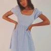 Peppermayo On The Horizon Mini Dress - Blue Gingham