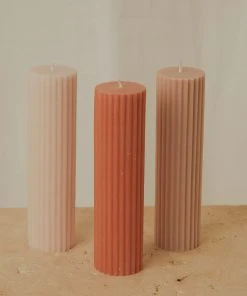 Candle Co New & Most Loved Moreton Eco Fluted Pillar - Baked Clay