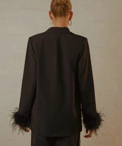 Peppermayo Exclusive Shake It Off Feather Blazer - Night New & Most Loved 12 Peppermayo Exclusive Shake It Off Feather Blazer - Night New & Most Loved