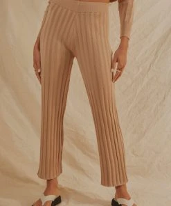 Peppermayo Long Way To Go Knit Pants - Beige New & Most Loved